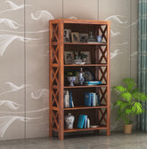 MoonWooden Solid Sheesham Wooden Bookshelf | Book Shelf Cabinet for Home & Office Living Room with Honey Finish