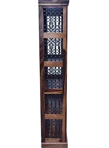 MoonWooden Solid Sheesham Wooden Bookshelf | Book Shelf Cabinet for Home & Office Living Room