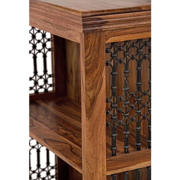 MoonWooden Solid Sheesham Wooden Bookshelf | Book Shelf Cabinet for Home & Office Living Room