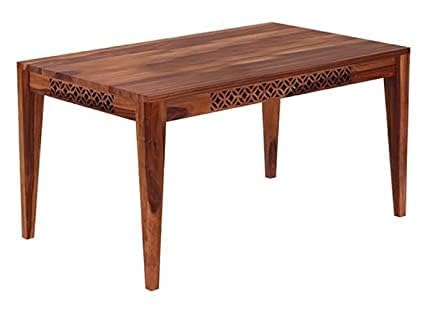 MoonWooden Sheesham Wood Dining Table 6 Seater | Wooden Six Seater Dinning Table with 4 Chairs and Bench for Home | Dining Room Sets for Restraunts | Sheesham Wood, Provincial Honey Finish