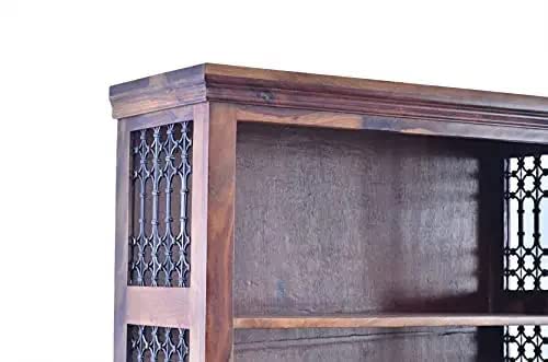 MoonWooden Solid Sheesham Wooden Bookshelf | Book Shelf Cabinet for Home & Office Living Room