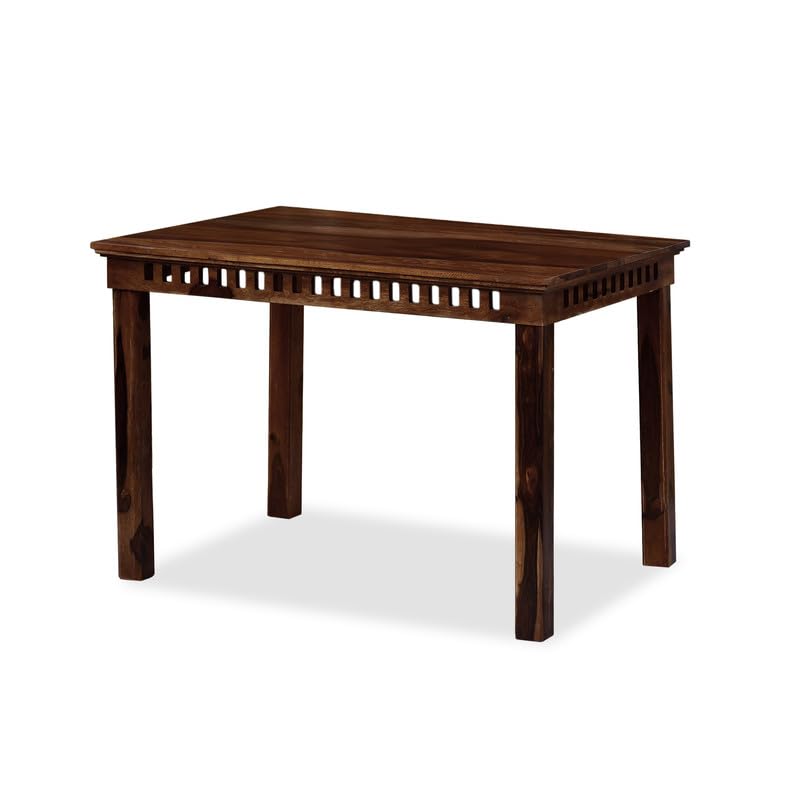 MoonWooden Sheesham Wood 4 Seater Dining Table Set with Chairs Wooden Dining Table with 4 Chairs for Dining Room Home (Walnut Finish)