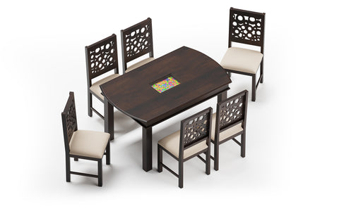 MoonWooden Sheesham Wooden Dining Table Seater Six Seater Dinning