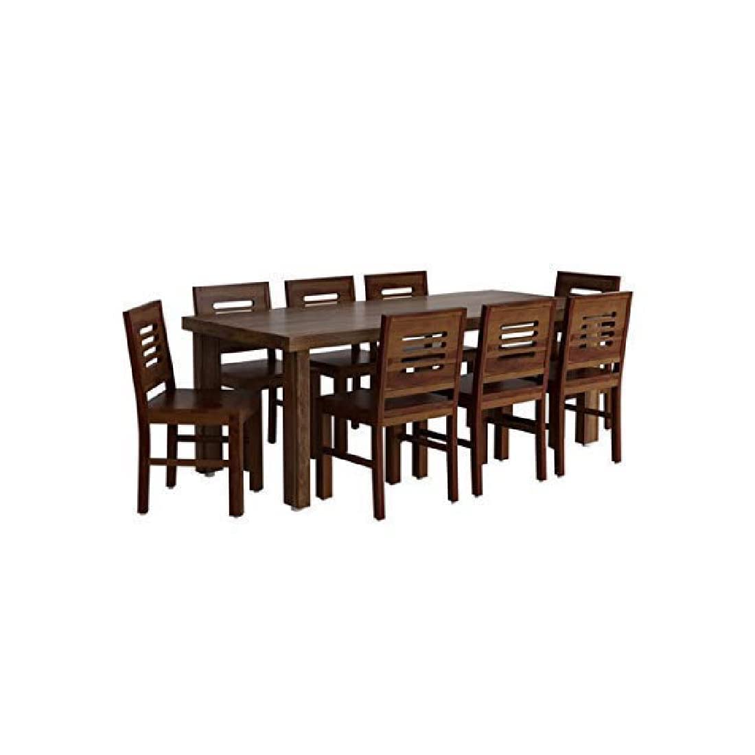 MoonWooden Solid Wood 8 Seater Dining Table Set with 8 Chair for Home & Office Furniture| Hotel & Dinner | Drawing Room Furniture | with Dark Walnut Finish