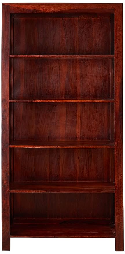 MoonWooden Solid Sheesham Wooden Bookshelf | Book Shelf Cabinet for Home & Office Living Room with Honey Finish