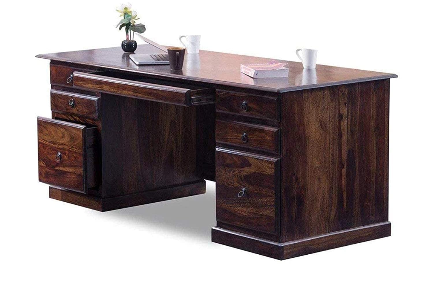MoonWooden Sheesham Wood Writing Study Table for Home and Office Finis