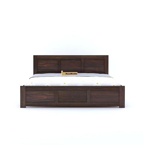 CHURUWOODCRAFT Solid Sheesham Wood Bed Without Storage Furniture for Bedroom | Rosewood Material | Noise Free | Zero Partner | Diwan Bed King Size | Walnut Finish