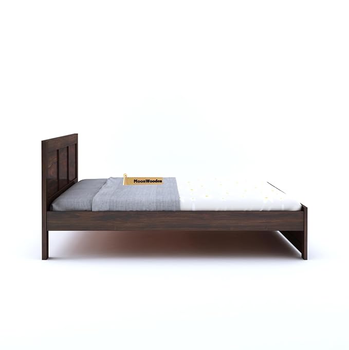 CHURUWOODCRAFT Solid Sheesham Wood Bed Without Storage Furniture for Bedroom | Rosewood Material | Noise Free | Zero Partner | Diwan Bed King Size | Walnut Finish