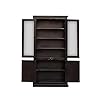 MoonWooden Sheesham Wood Crockery Cabinet with Glass Door | Wooden Book Shelf Cabinet with Storage Rack with Door for Home | Office Living Room (Walnut)