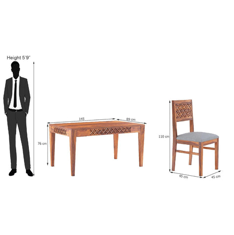 MoonWooden Sheesham Wood Dining Table Seater Seater Dining Table
