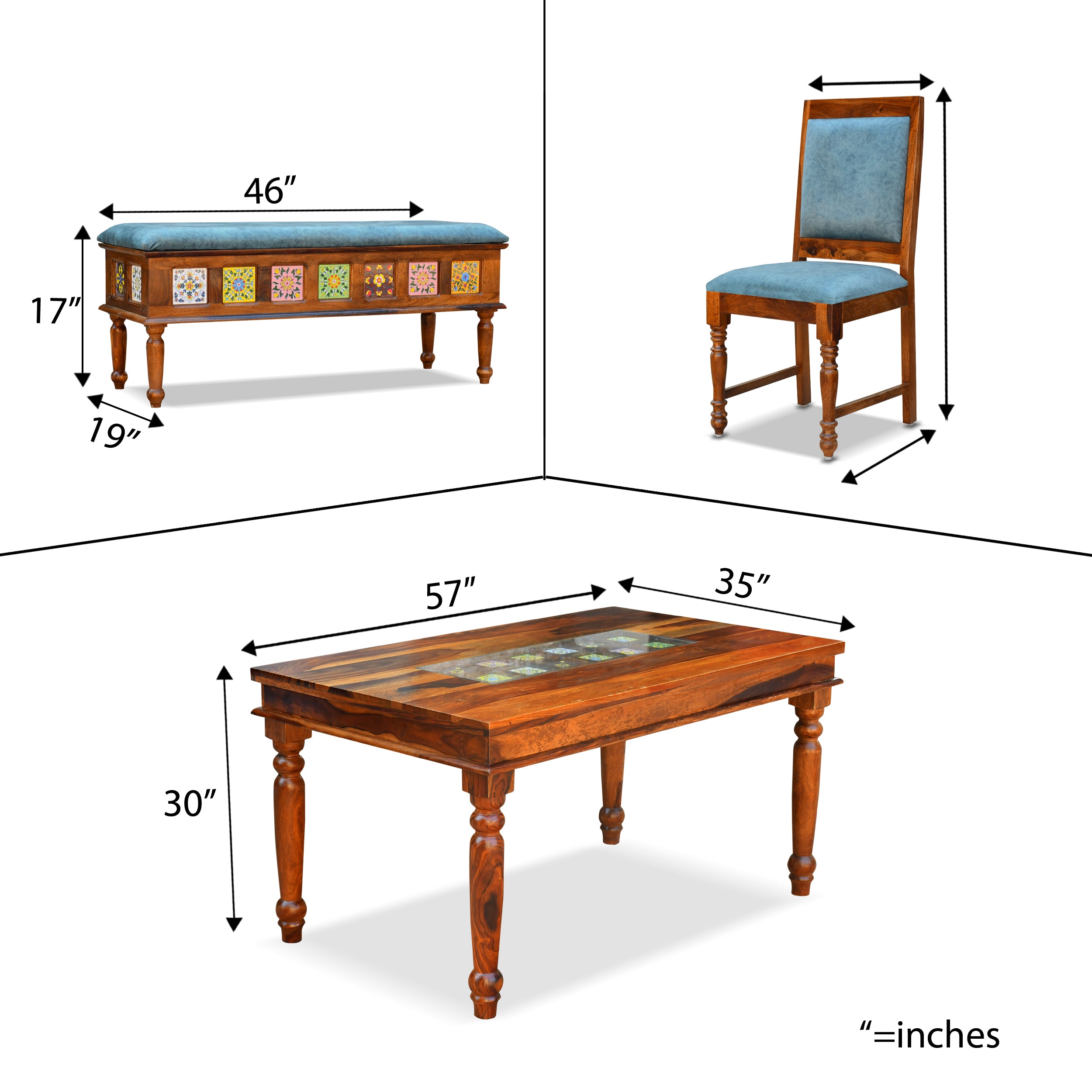 Seater Dining Table Size With Chair Minimal Solid Sheesham Wood