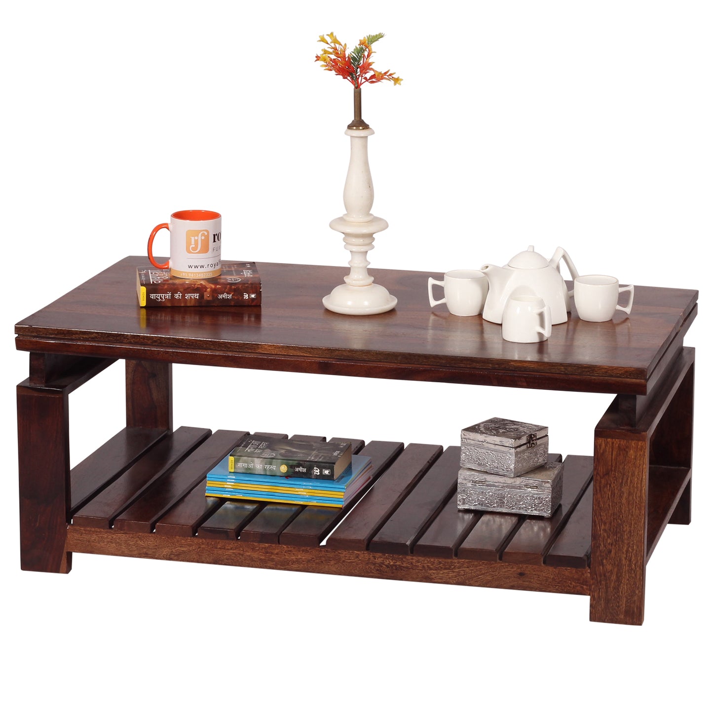 MoonWooden Engineered Wood Coffee Table/Center Table for Living Room (Wenge, Matte Finish)