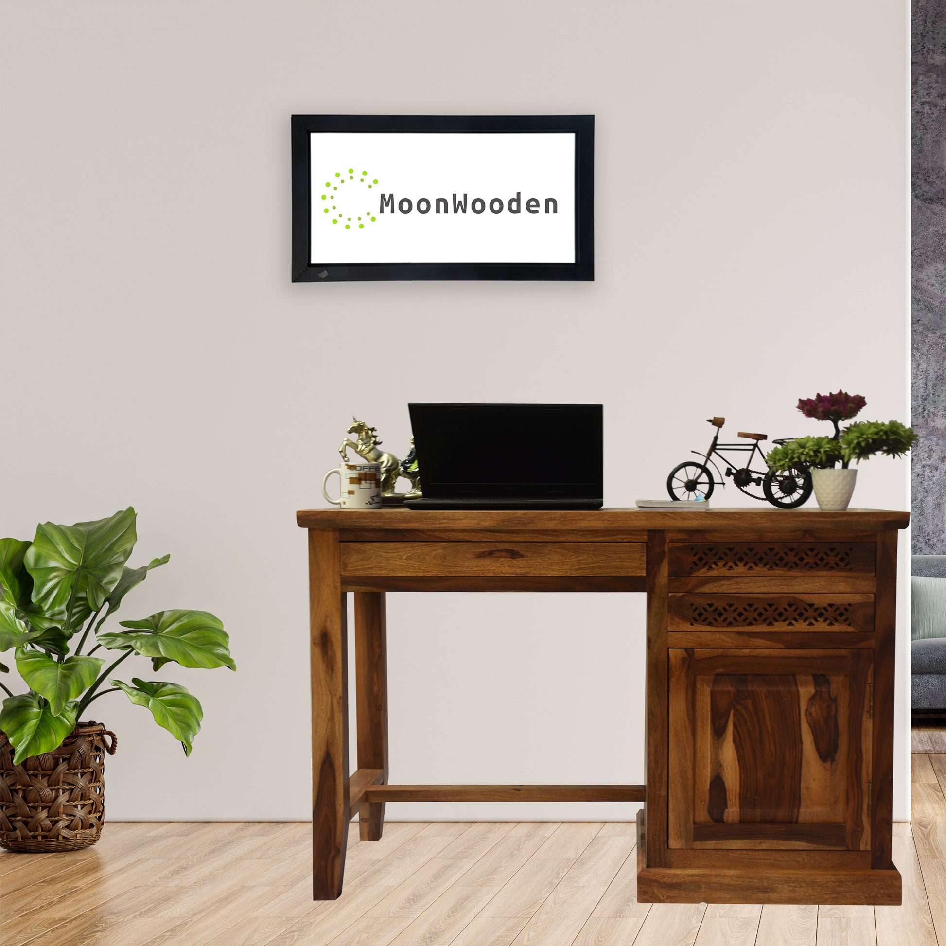 MoonWooden Multi-Purpose Laptop Table, Study Table, Bed Table