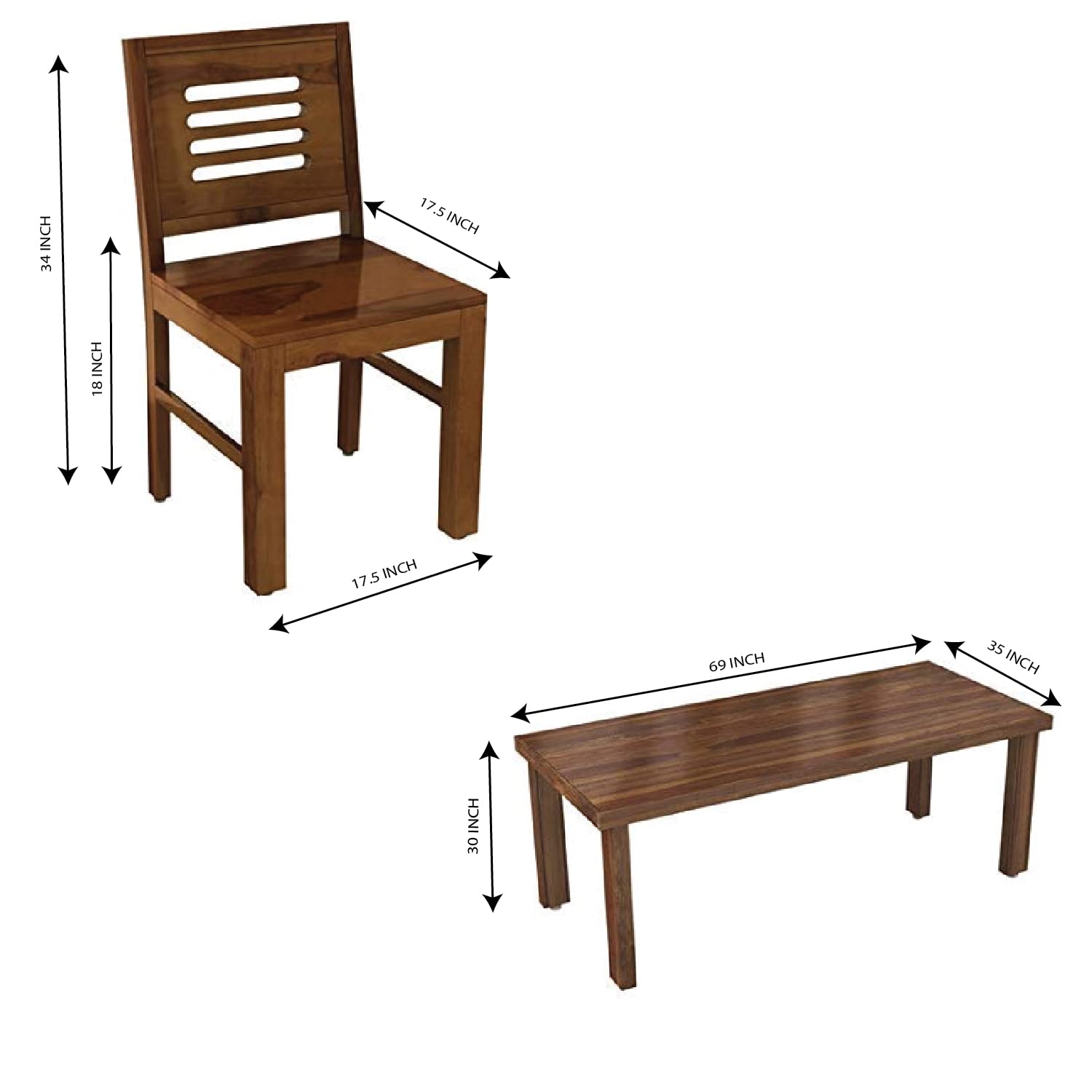 Dining table discount and chair dimensions