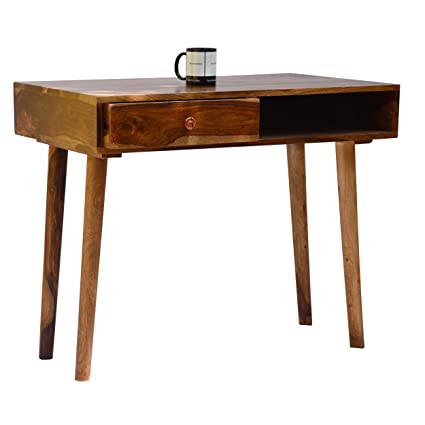MoonWooden Sheesham Wood Writing Study Desk Computer Table for Home and Office with 1 Drawer