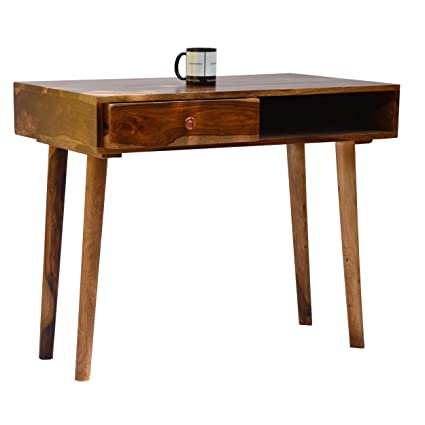 MoonWooden Sheesham Wood Writing Study Desk Computer Table for Home an