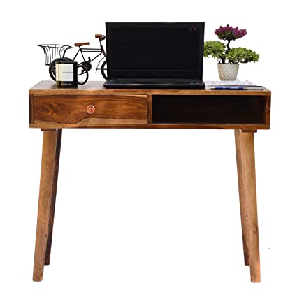 MoonWooden Sheesham Wood Writing Study Desk Computer Table for Home and Office with 1 Drawer