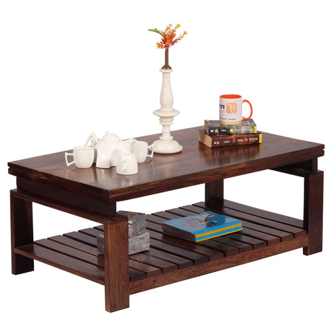 MoonWooden Engineered Wood Coffee Table/Center Table for Living Room (Wenge, Matte Finish)