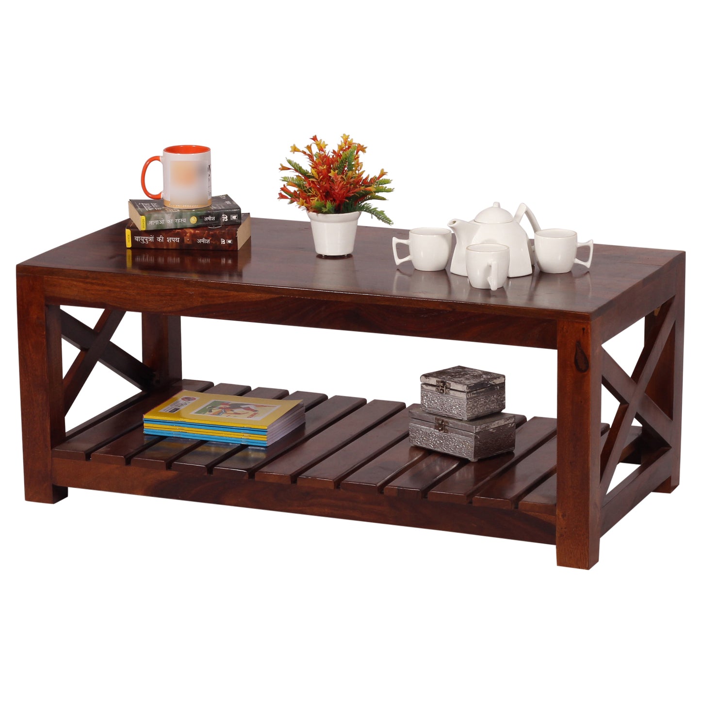 MoonWooden Engineered Wood Coffee Table/Centre Table/Tea Table (Brown)
